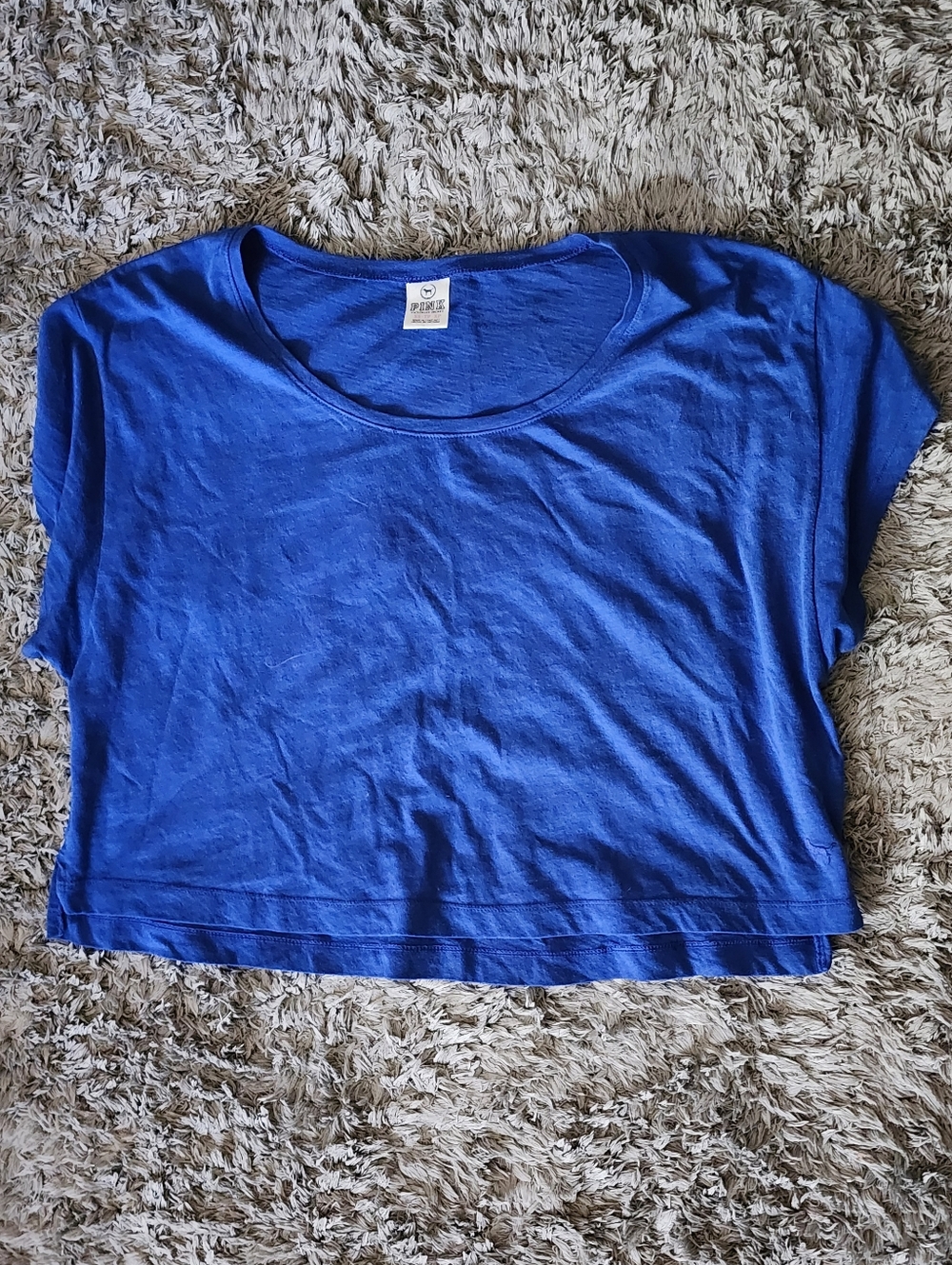 PINK Victoria's Secret Royal Blue Scoop Neck Crop Top